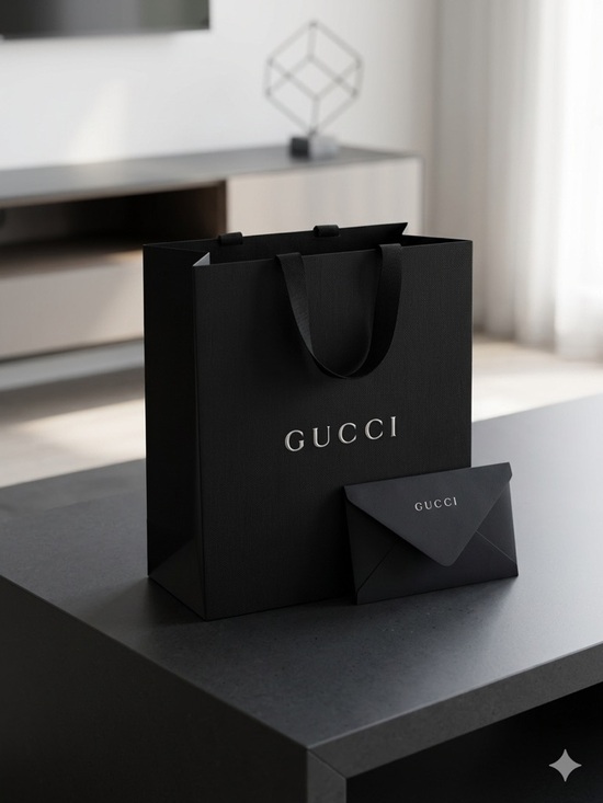 Gucci Other - Gucci Black Gift Bag with Matching Envelope